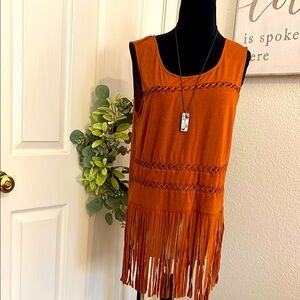 Rust Fringe Sleeveless Top
BIG DIVORCE SALE BUNDLE MORE AND SAVE